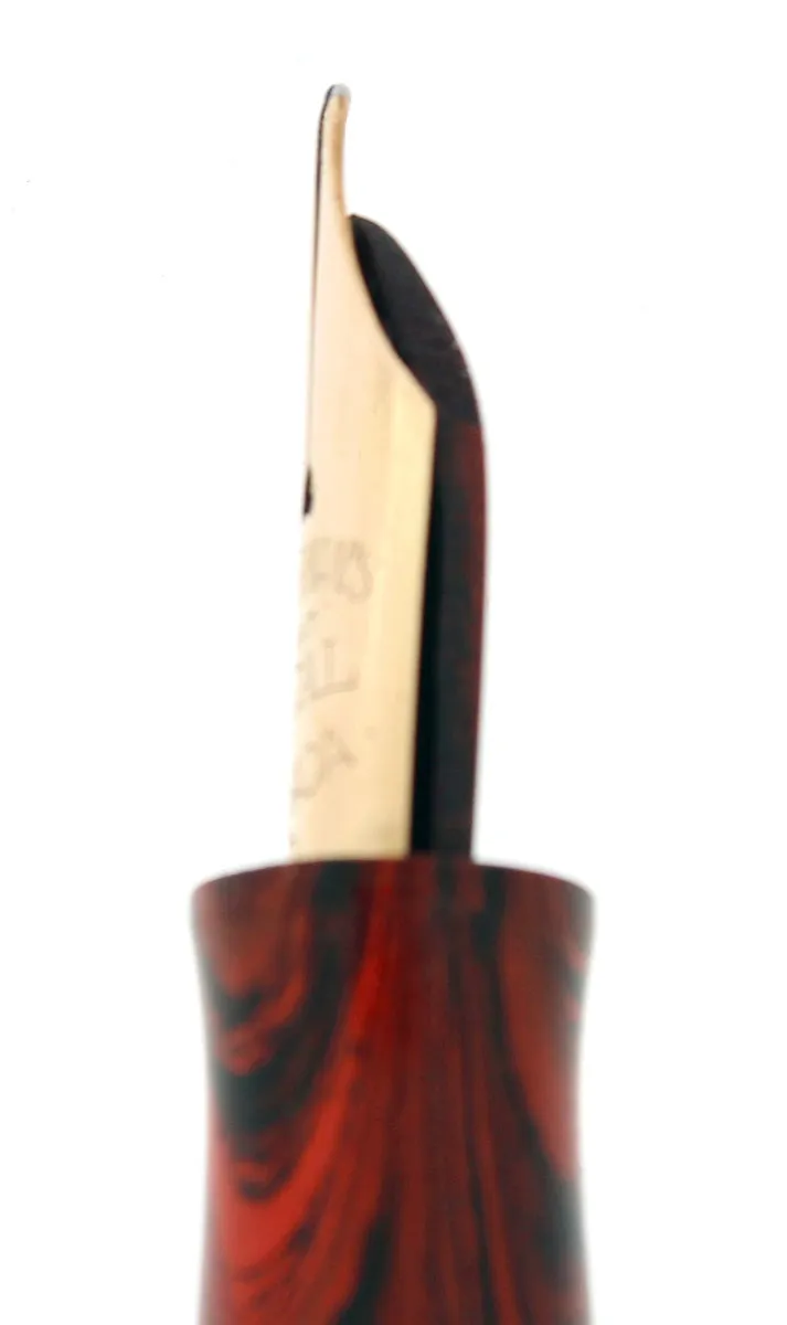 1920S WATERMAN RED RIPPLE 52 FOUNTAIN PEN AND PENCIL SET 9CT GOLD BANDS RESTORED