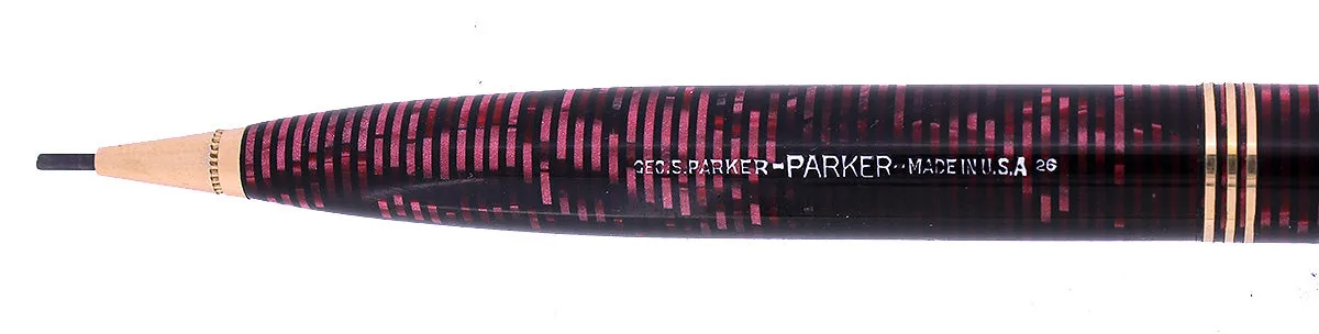 1936 PARKER VACUMATIC BURGUNDY PEARL STANDARD MECHANICAL PENCIL RESTORED