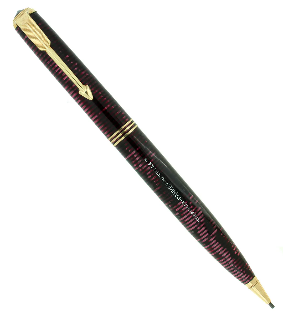 1936 PARKER VACUMATIC BURGUNDY PEARL STANDARD MECHANICAL PENCIL RESTORED