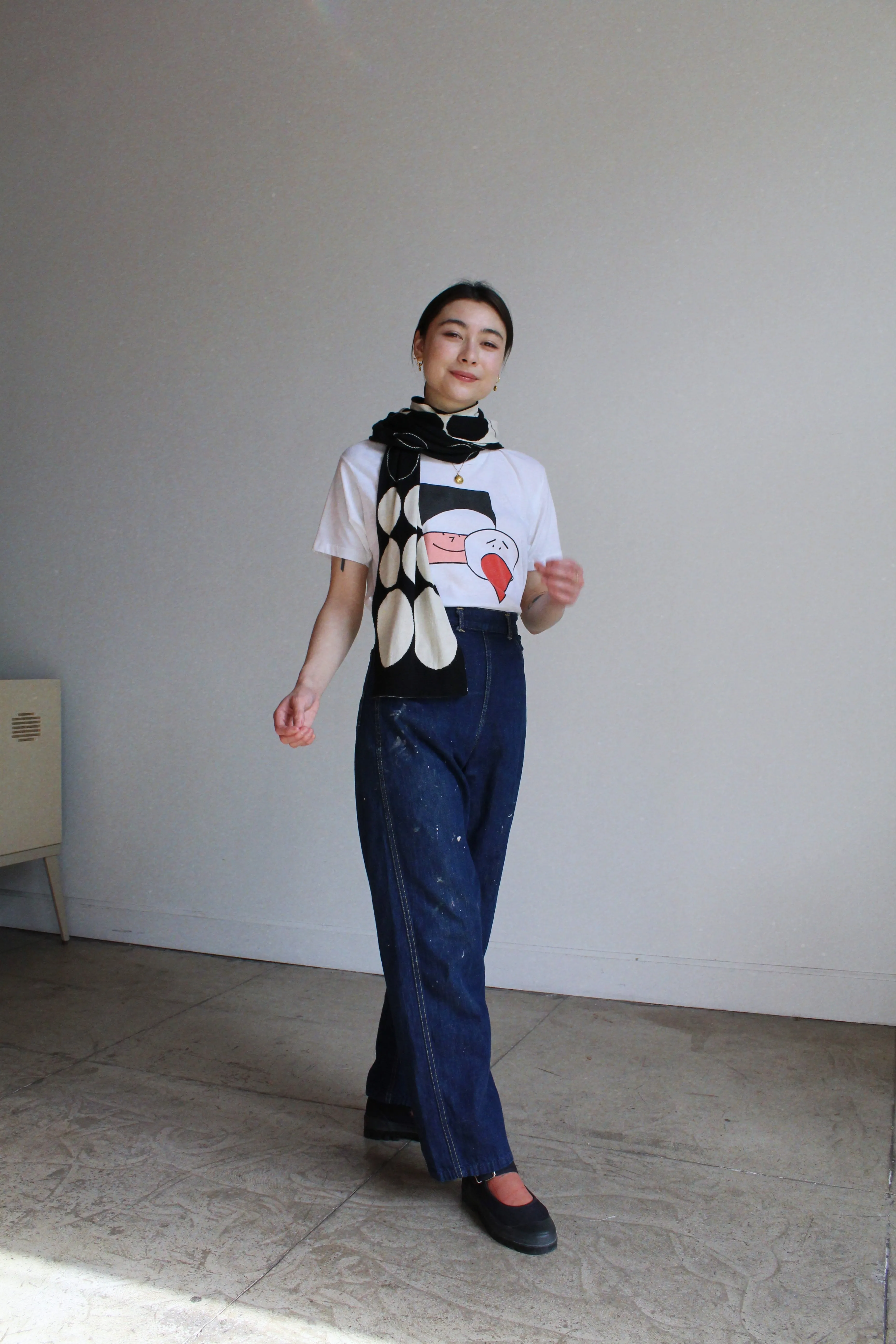 1990s Reversible Polka Dot Scarf