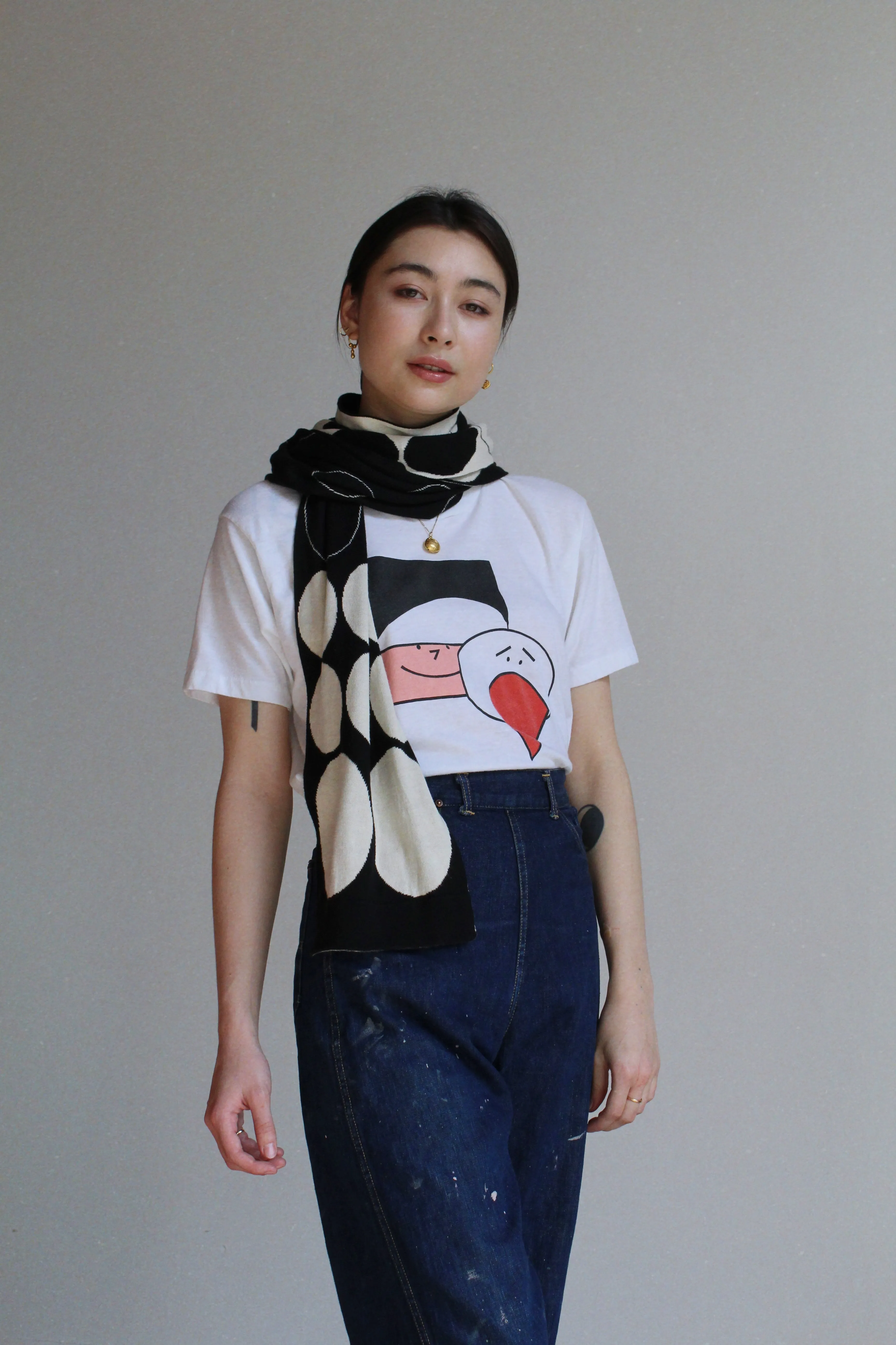 1990s Reversible Polka Dot Scarf