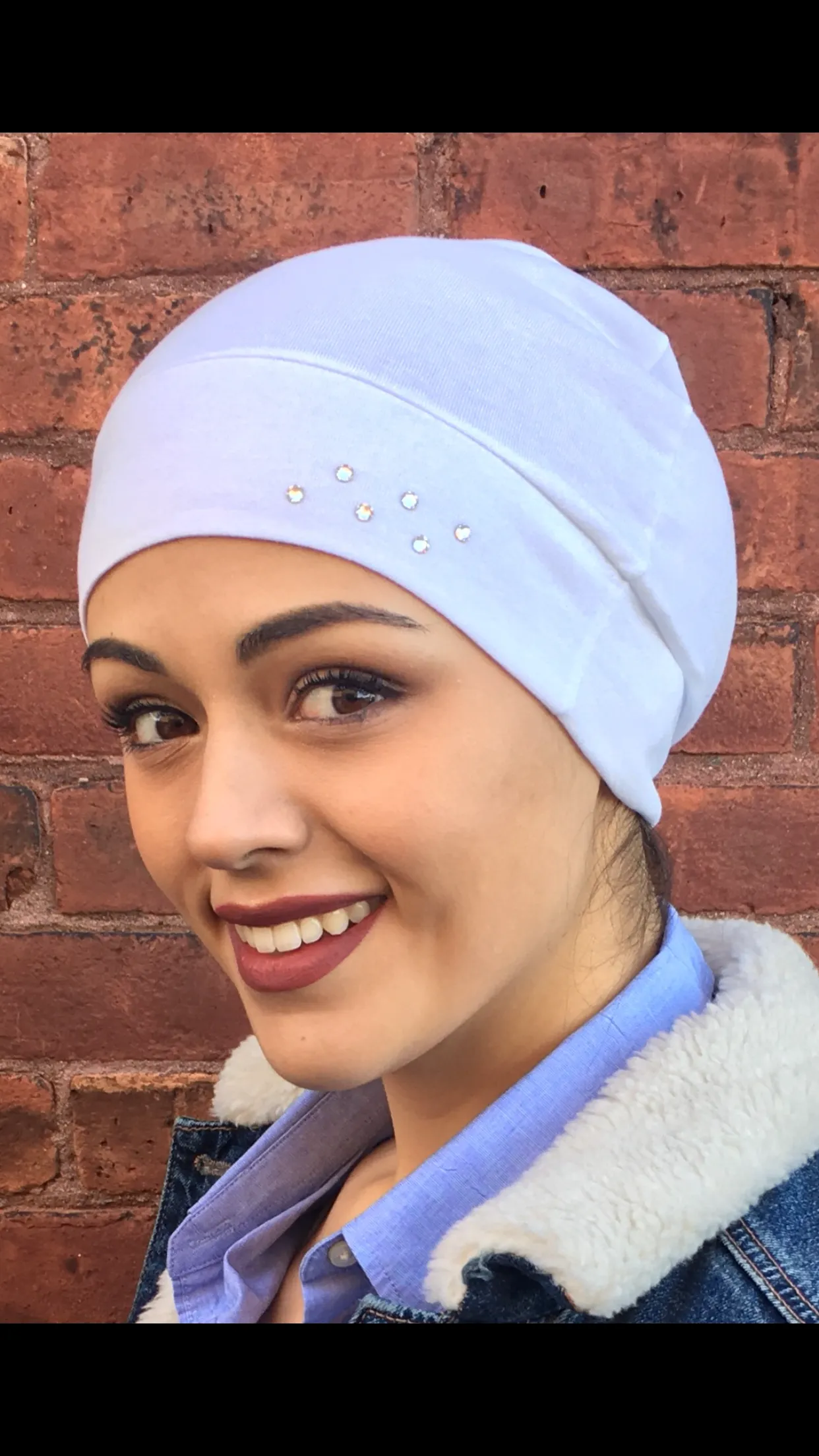 2 Chemo Caps For A Young Child | Sleep Cap Sale | Gift Idea Soft Sleeping Cap with Crystals | Lightweight and Comfortable | Made in USA