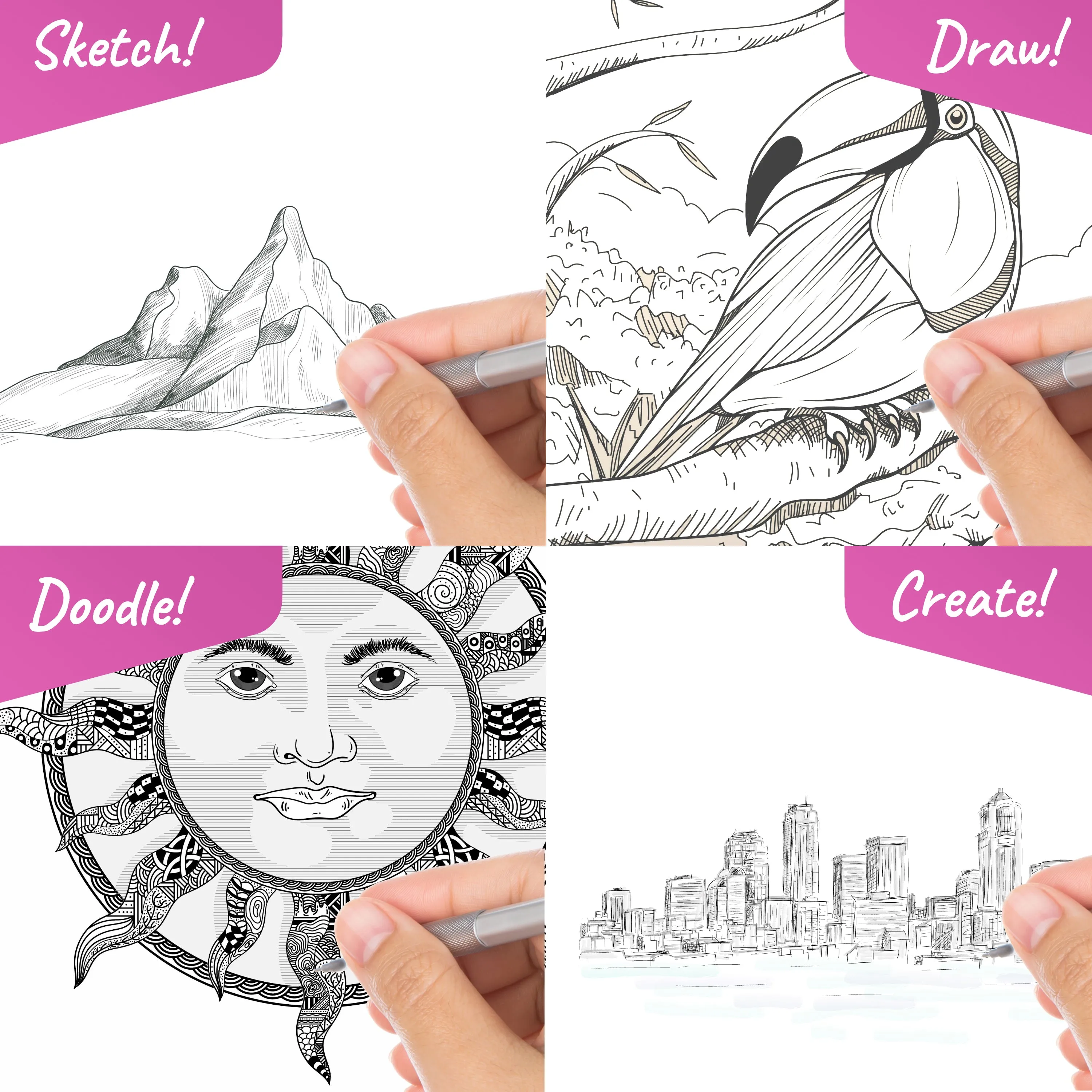 33-Piece Infinote Scribbly Drawing Kit: The Ultimate Gift for Aspiring Artists and Creatives