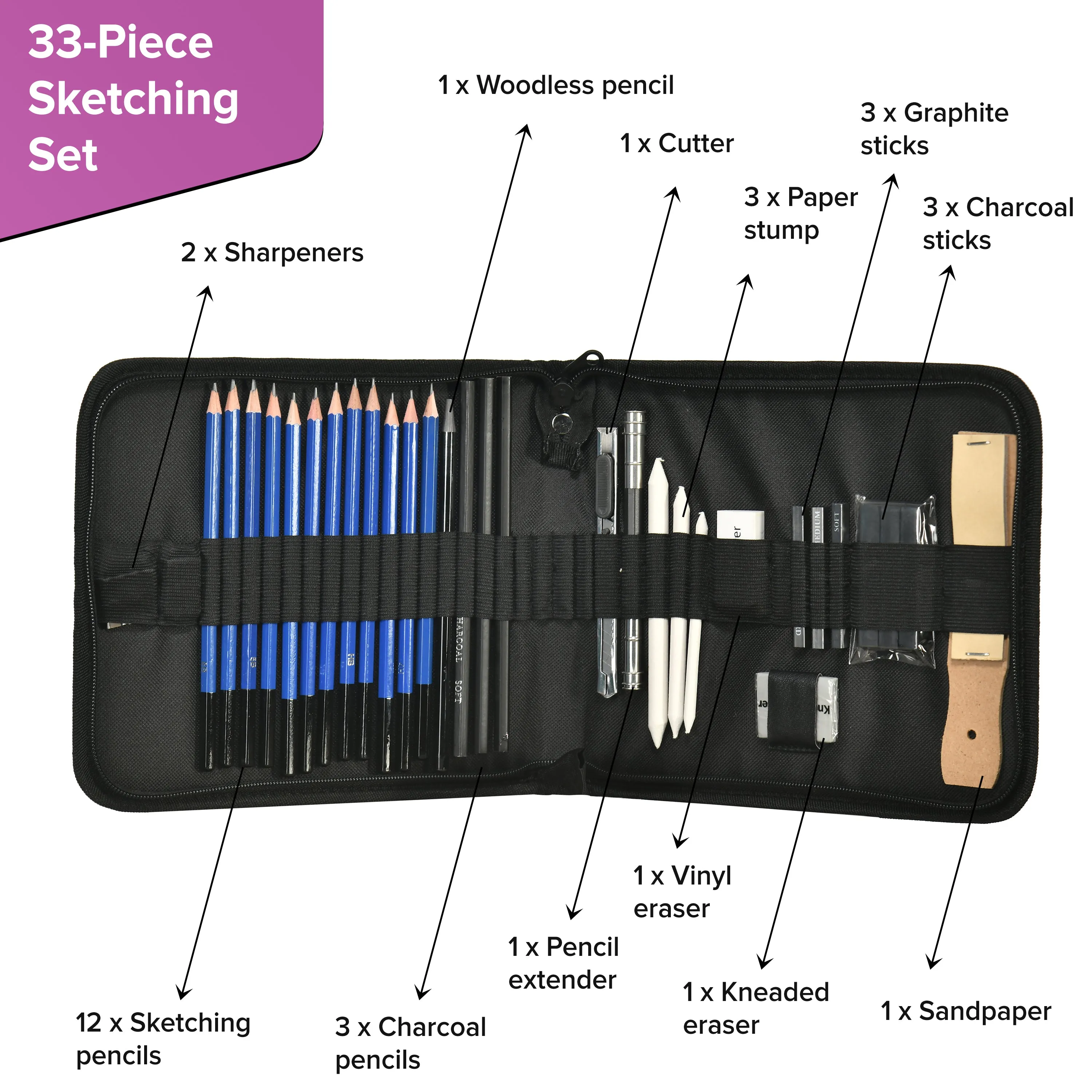 33-Piece Infinote Scribbly Drawing Kit: The Ultimate Gift for Aspiring Artists and Creatives