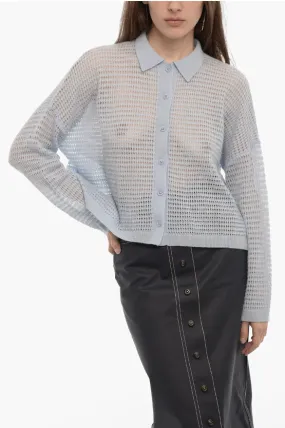 360Sweater Openwork Cashmere VIVIANA Sweater with Polo Neck
