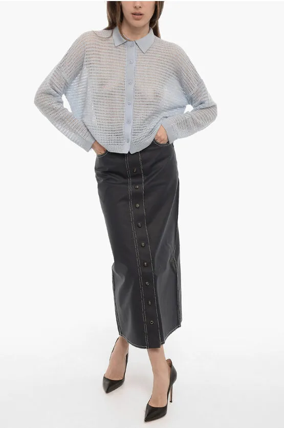 360Sweater Openwork Cashmere VIVIANA Sweater with Polo Neck