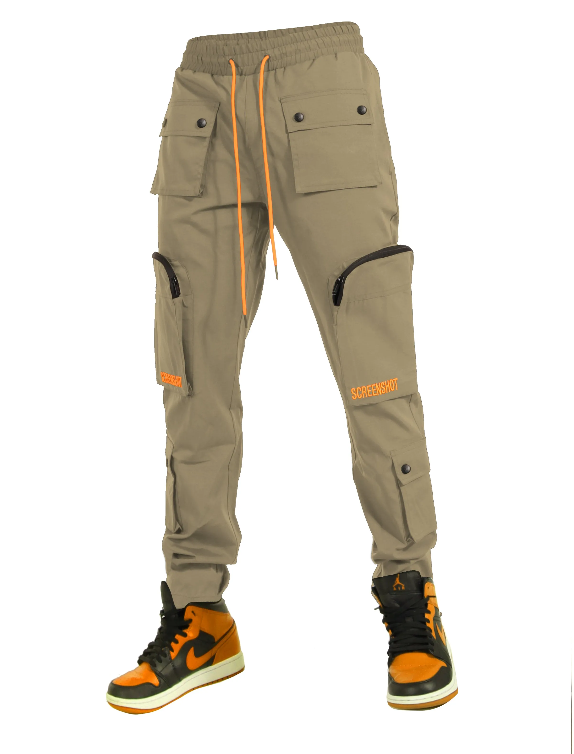 3D MULTI POCKET NYLON CARGO PANTS-P11204 (KHAKI)