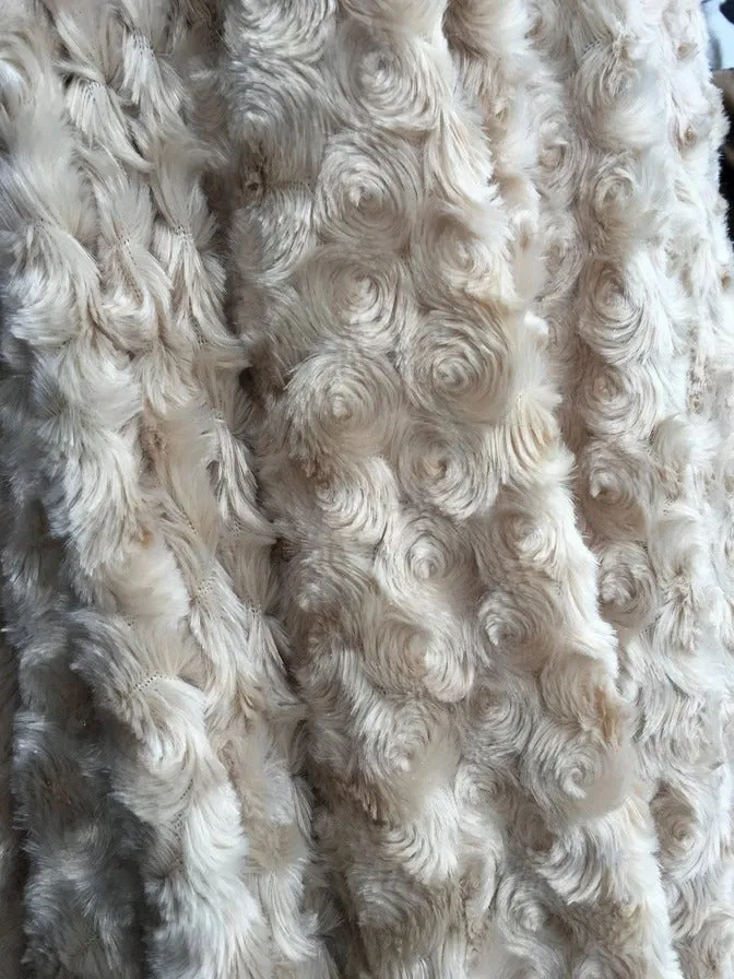58/60 inch Wide Rose/Rosette Fleece Minky Fabric By The Yard