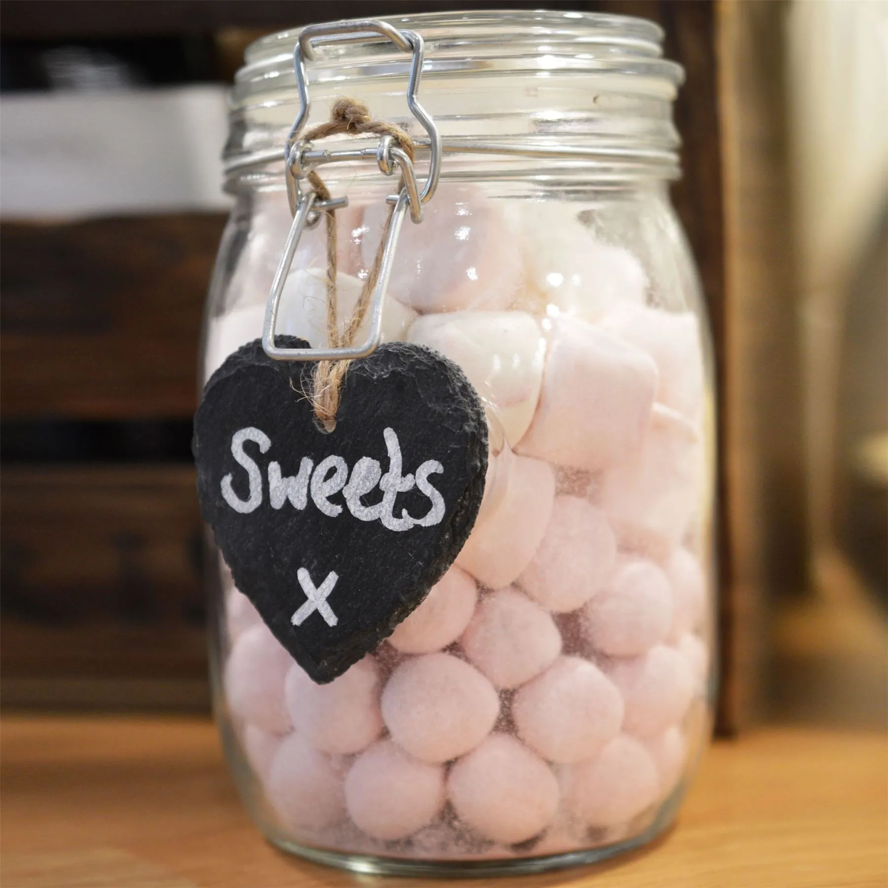 7cm x 5.5cm Slate Heart Hanging Tags - Pack of Six - By Nicola Spring