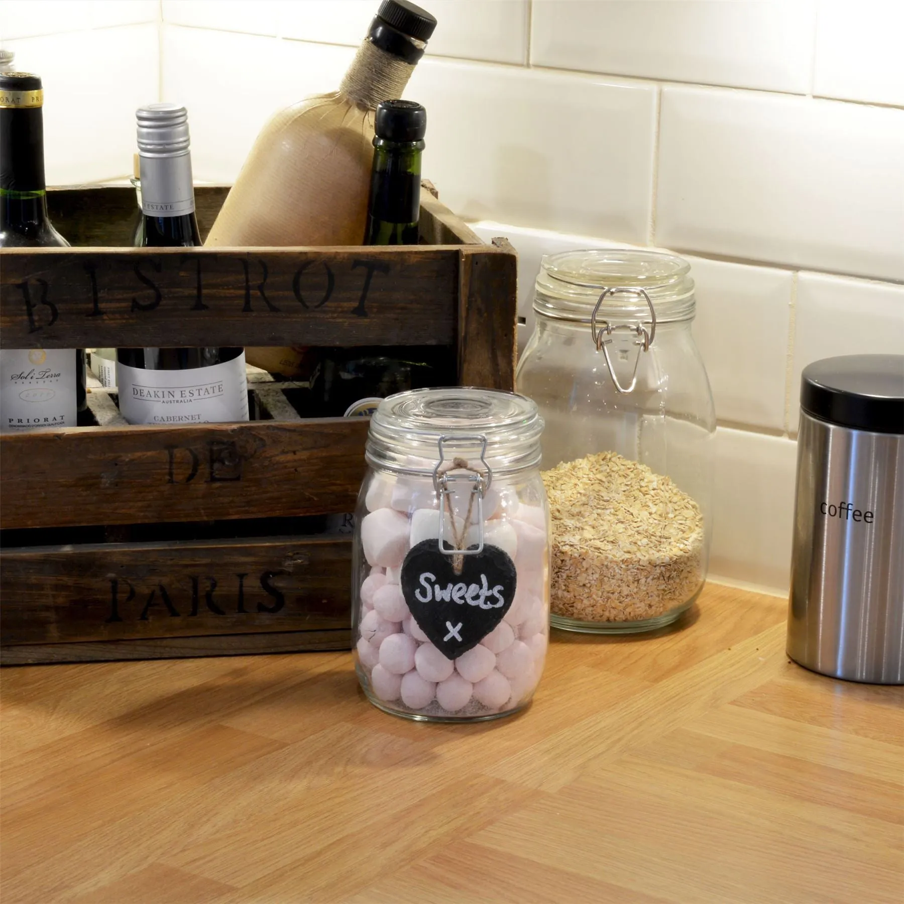 7cm x 5.5cm Slate Heart Hanging Tags - Pack of Six - By Nicola Spring