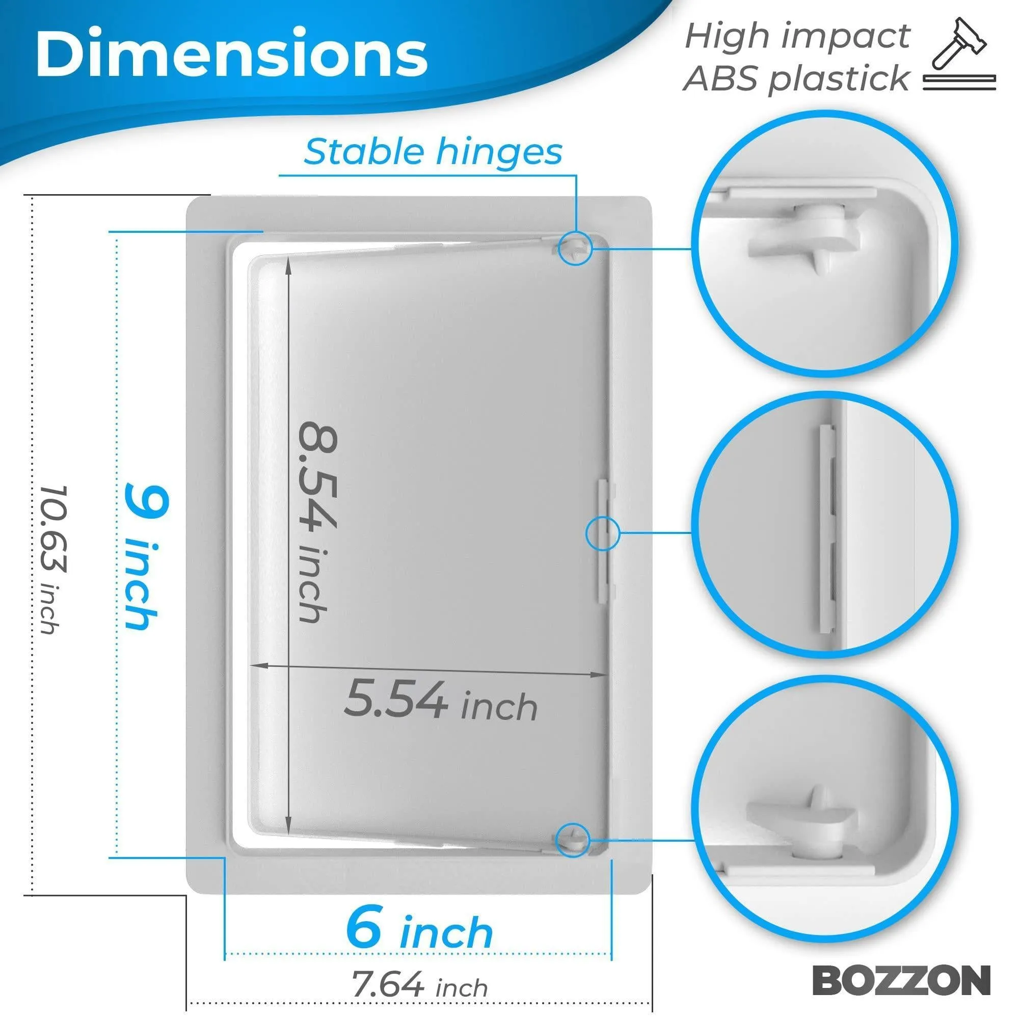 Access Panel for Drywall 6x9 inch Wall Hole Cover Access Door Plastic White