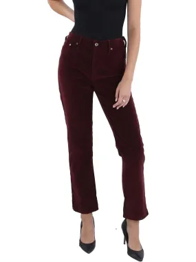 AG Jeans Mari High-Waist Slim Straight Leg Jeans Brown