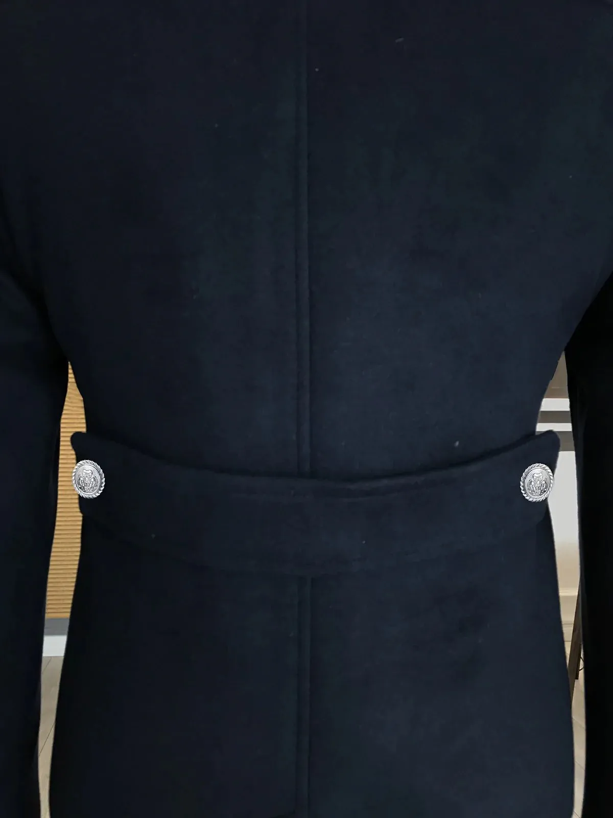 Alaska Dark Blue Double Breasted Coat by Italian Vega®