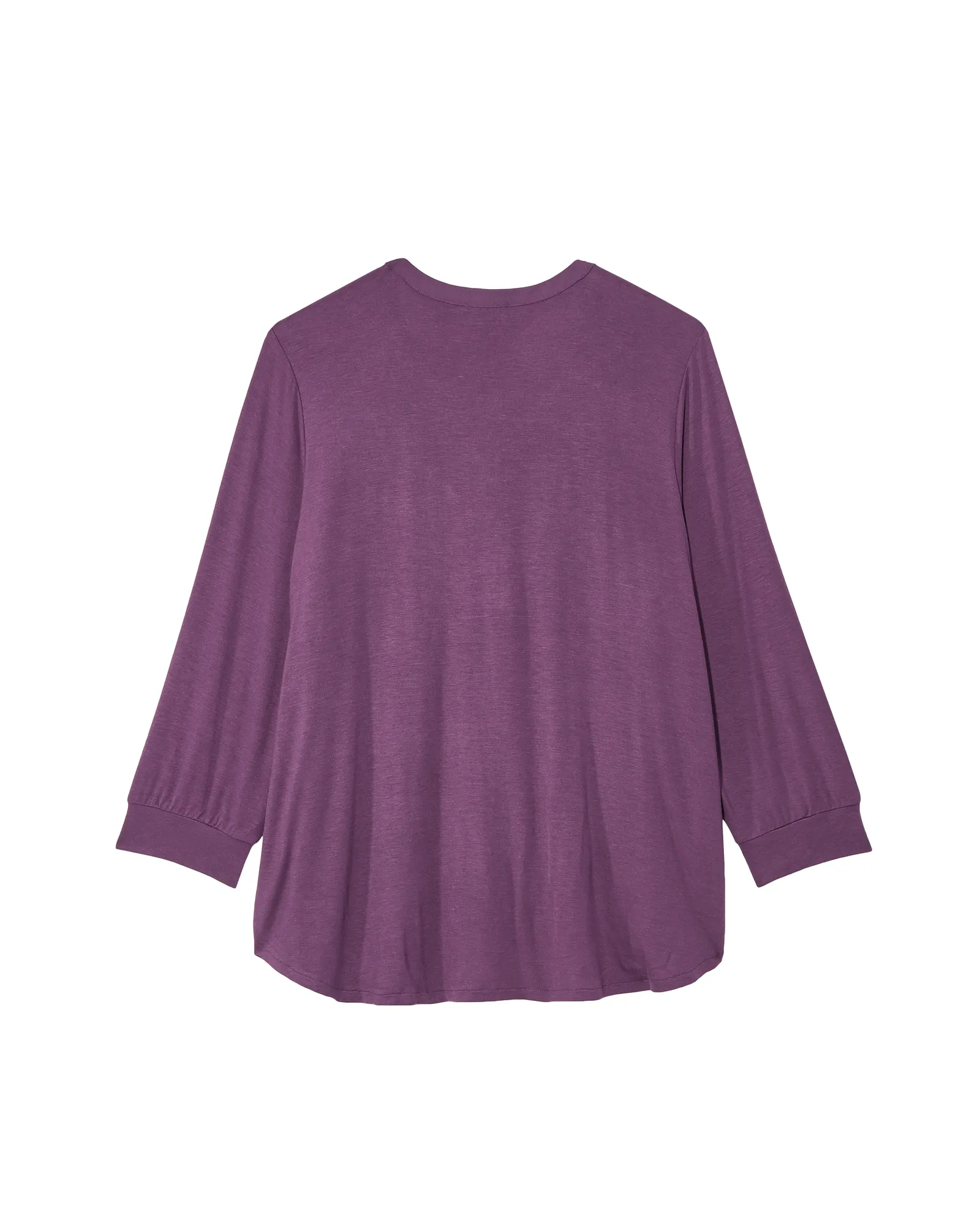 Alisa 3/4 Sleeve Knit Back Blouse | Purple