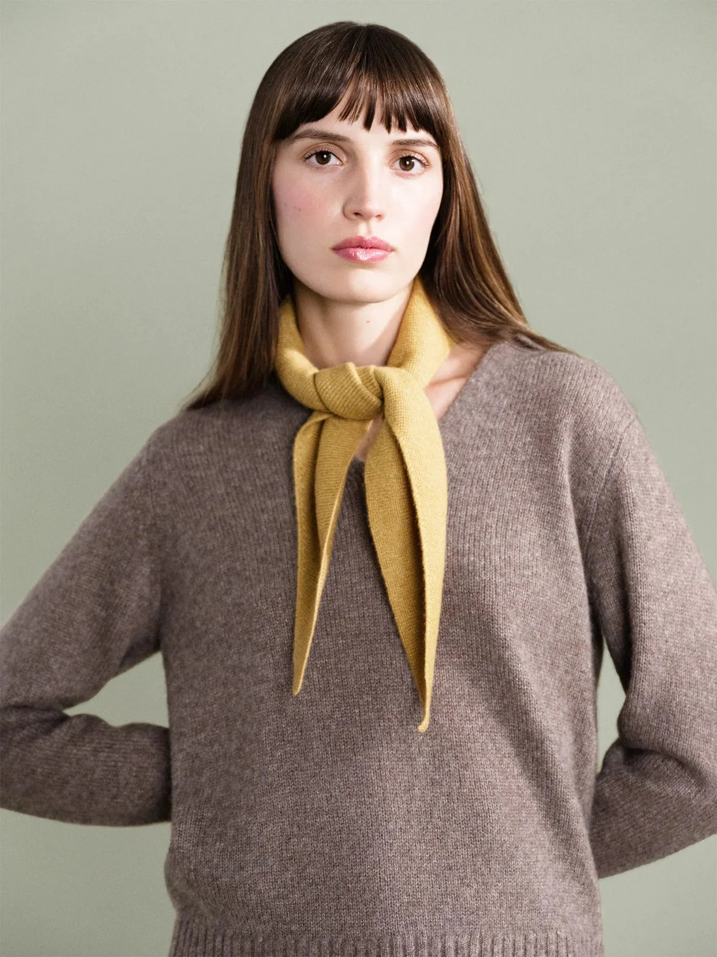 Amber Cashmere Triangle Scarf