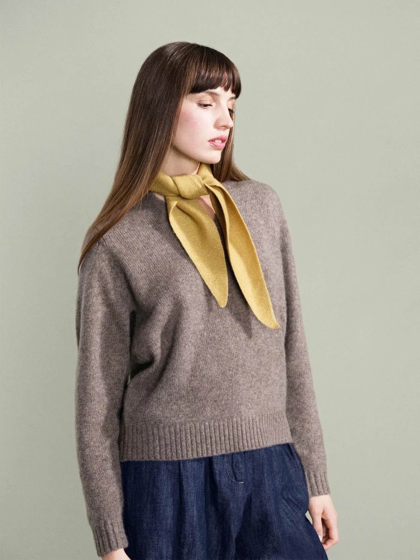 Amber Cashmere Triangle Scarf
