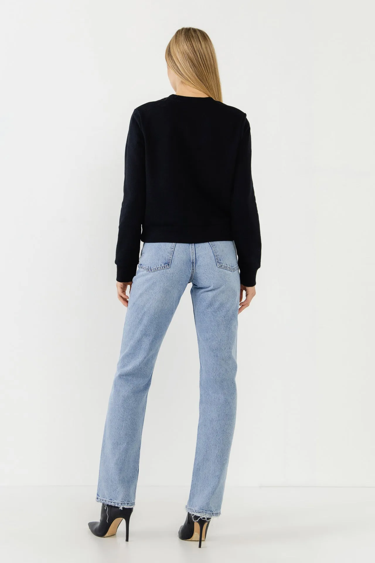 Amour Pearl Embellished Sweatshirts