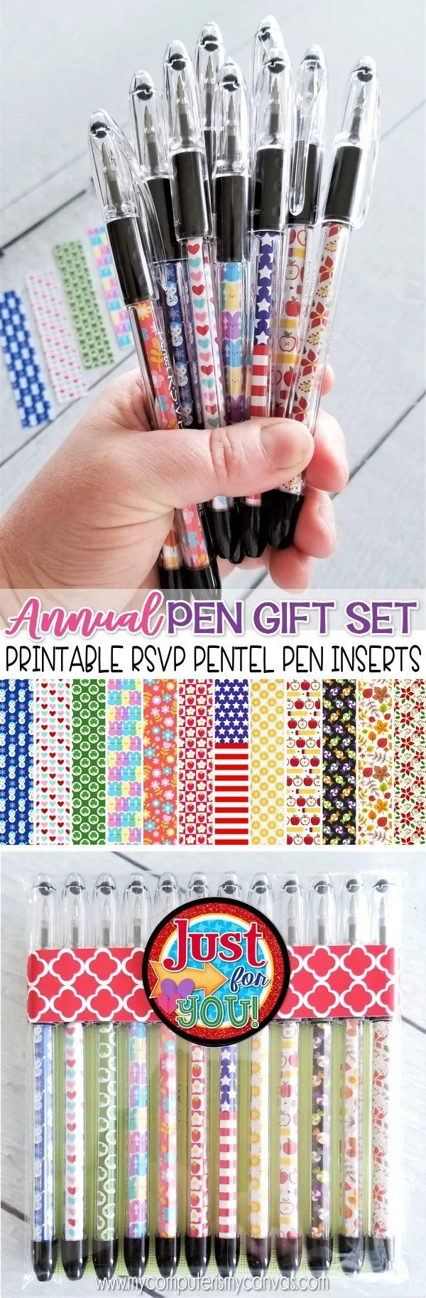 Annual RSVP Pentel Pen Gift Set {INSERTS} PRINTABLE