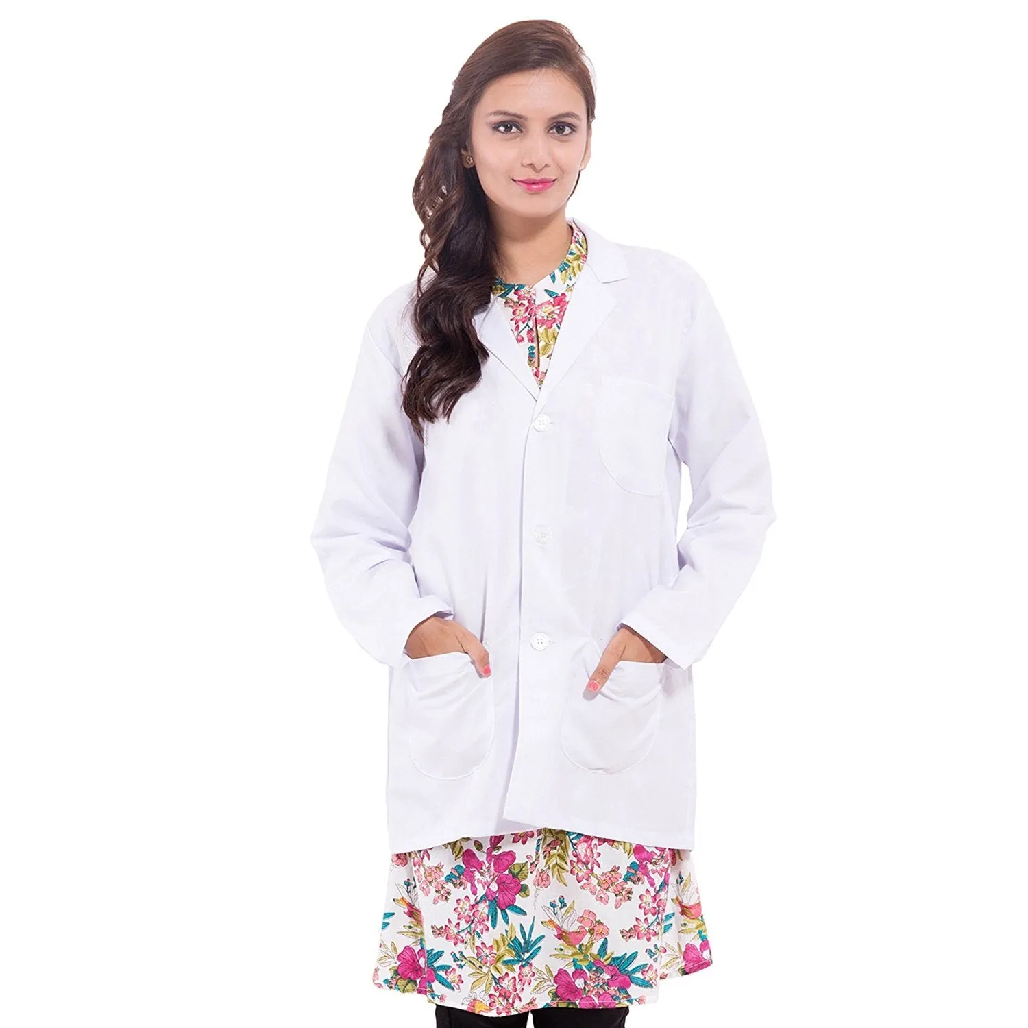 Apron Coat Full Sleeves Large White