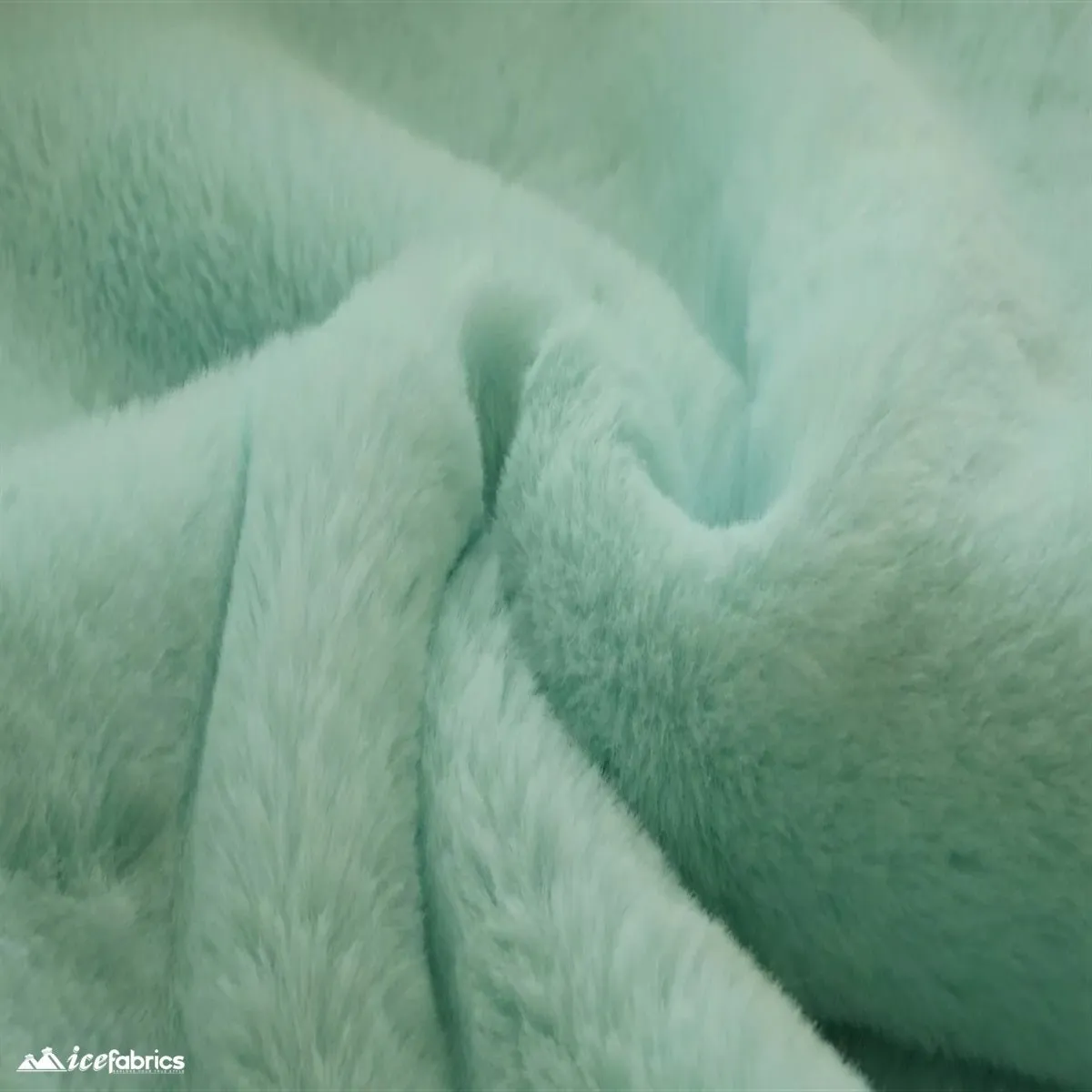 Aqua Bunny Thick Faux Fur Minky Fabric / Short Pile / Super Soft