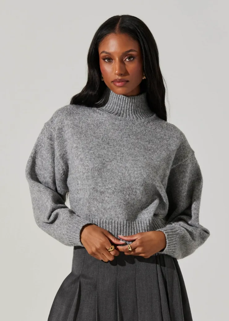 ASTR the Label Fiala Mock Neck Sweater