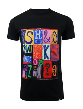 BANDANA PATTERN PATCHWORK TEE-S11030 (BLACK)
