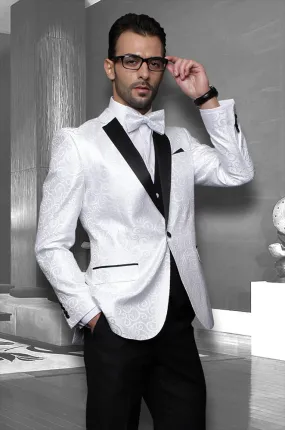 Bellagio Florals  3pc Italian Suit Set - White