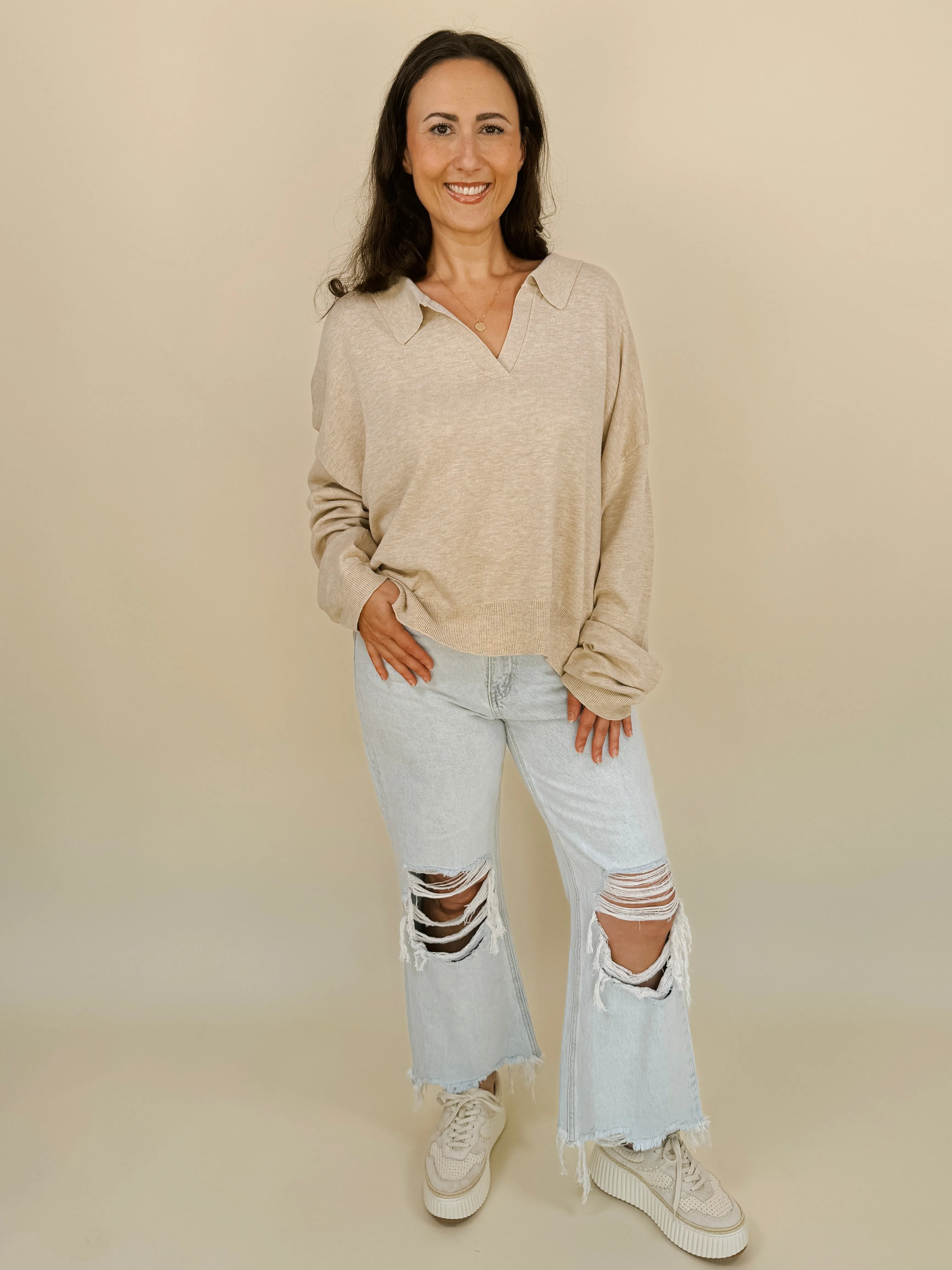 Bellamy Collar Pull Over Knit Sweater