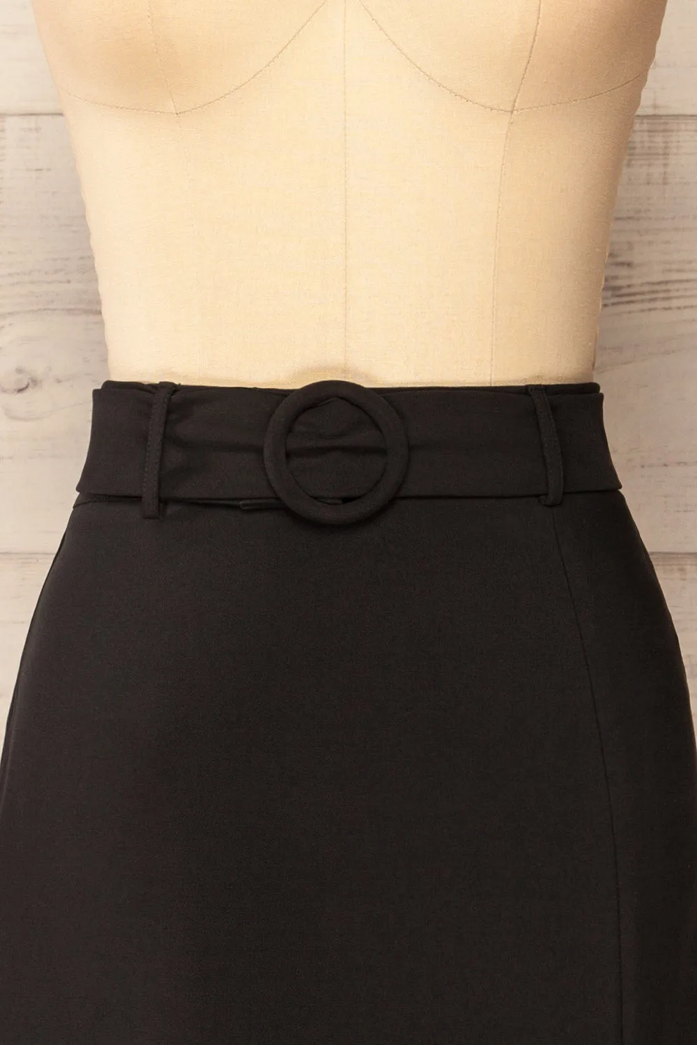 Berkane | Black Pencil Skirt w/ Belt