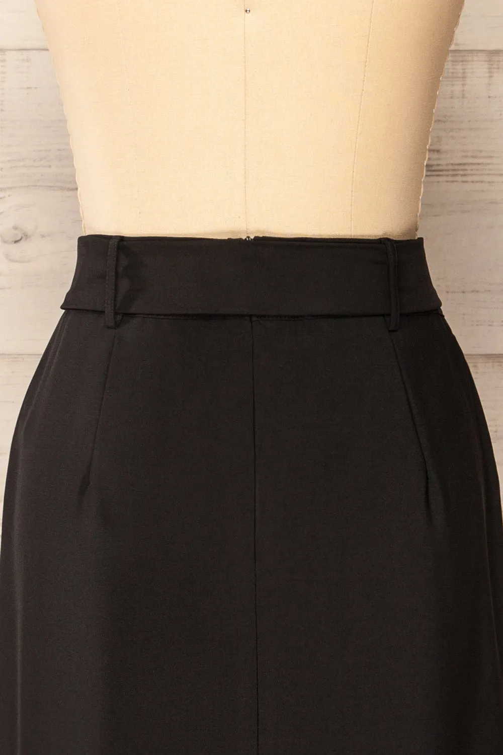 Berkane | Black Pencil Skirt w/ Belt