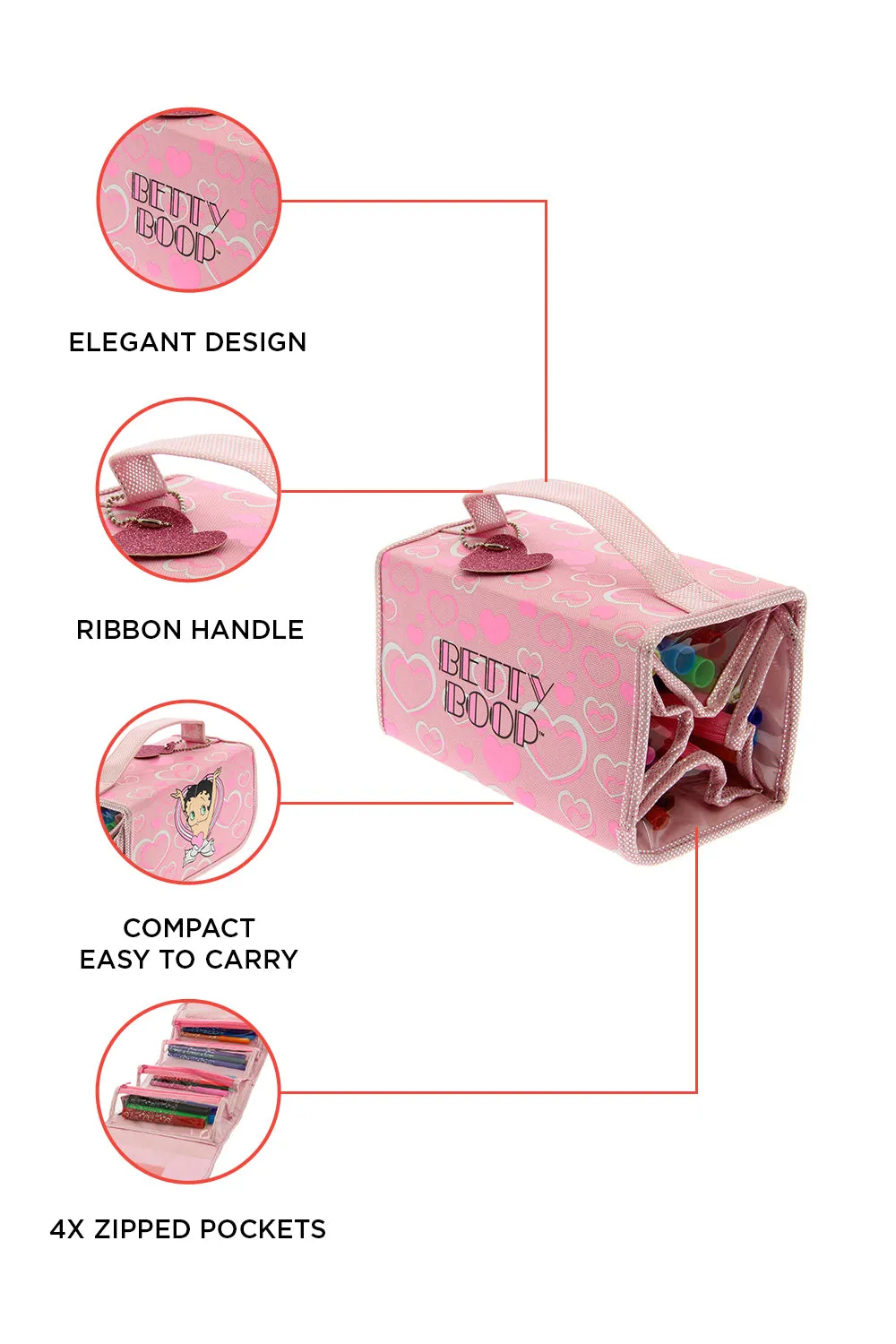 Betty Boop Pink Wrap Case/Pencil case