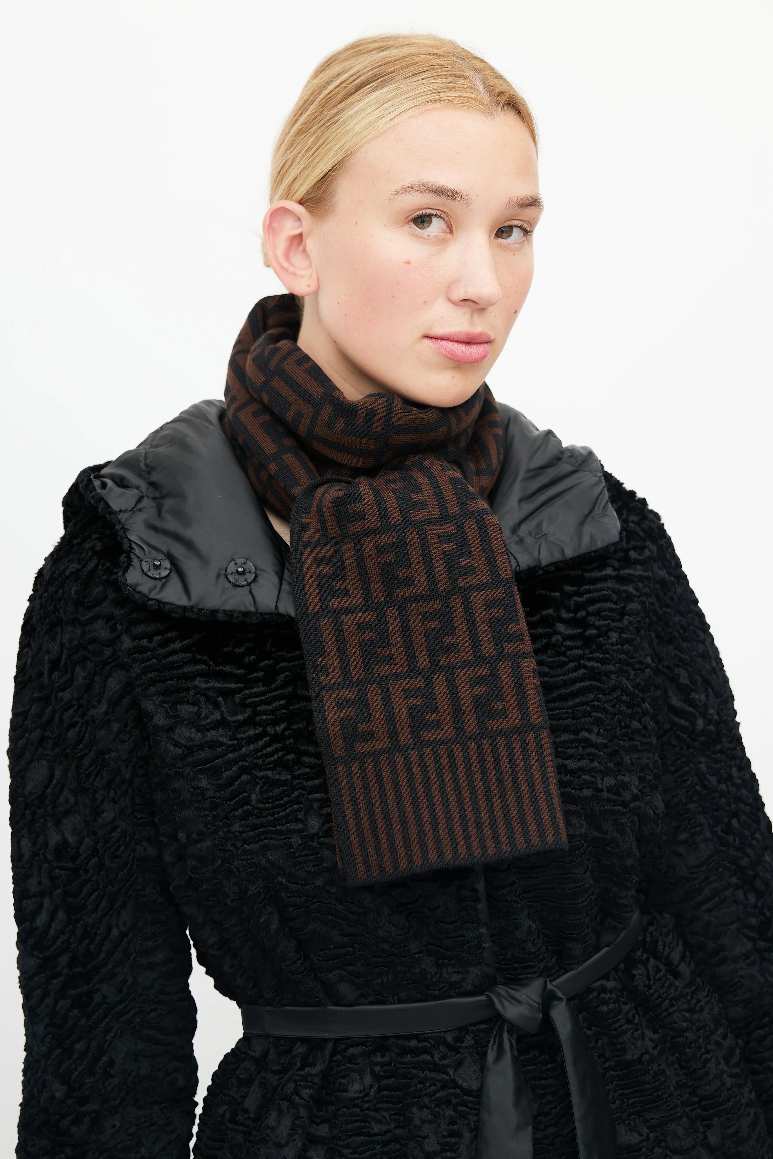 Black & Brown Zucca Monogram Scarf