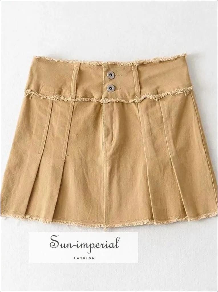 Black Low Rise Cargo Short Mini Skirt with Raw Seam detail