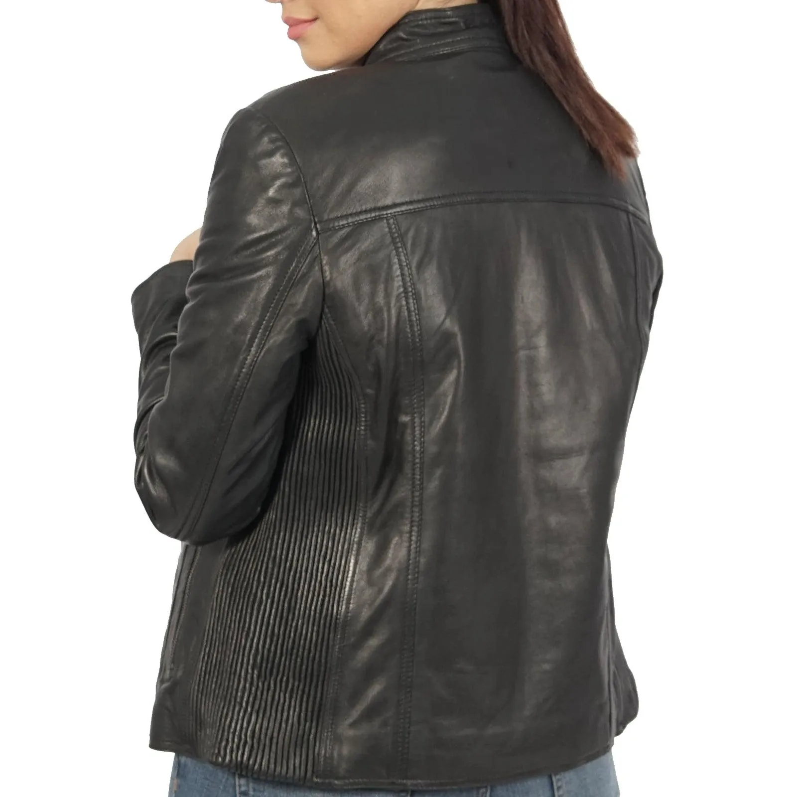 Boston Harbour Sylvia classic biker real leather jacket