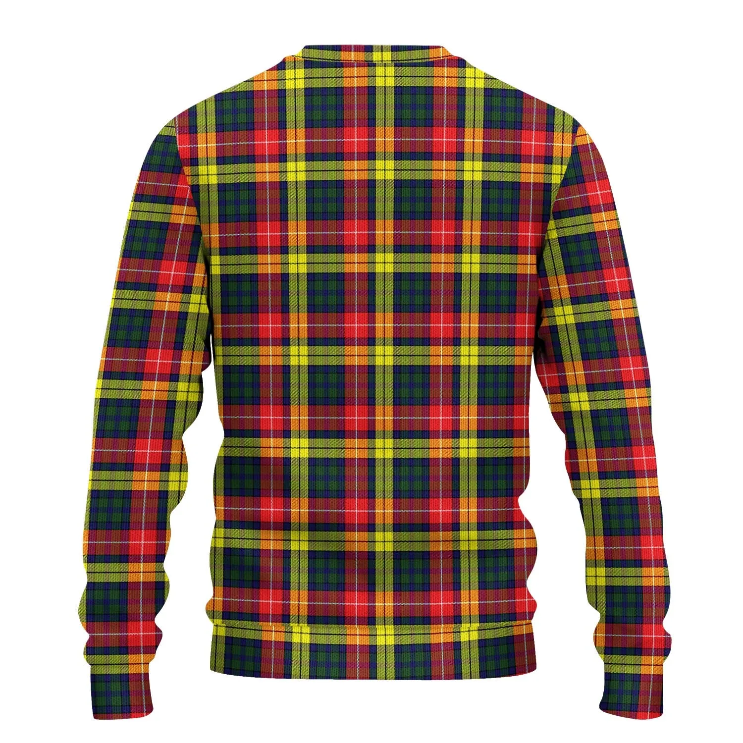 Buchanan Modern Tartan Ugly Sweater with Family Crest