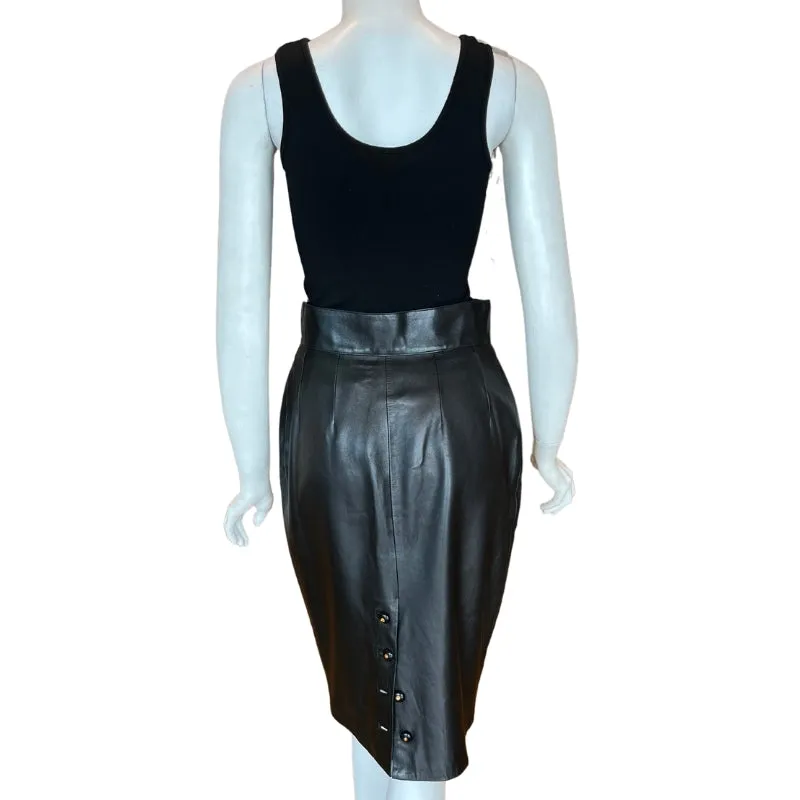 Chanel Lambskin Leather Pencil Skirt