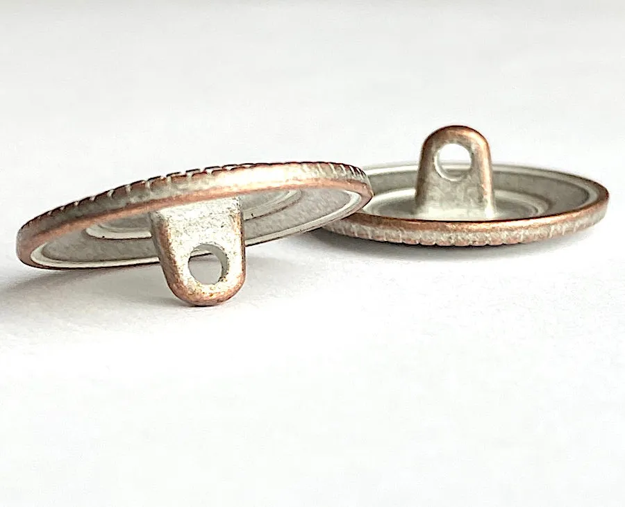 Copper / White Sun Wheel Vines 13/16"  Shank Back Button 21mm,  #SWC-142