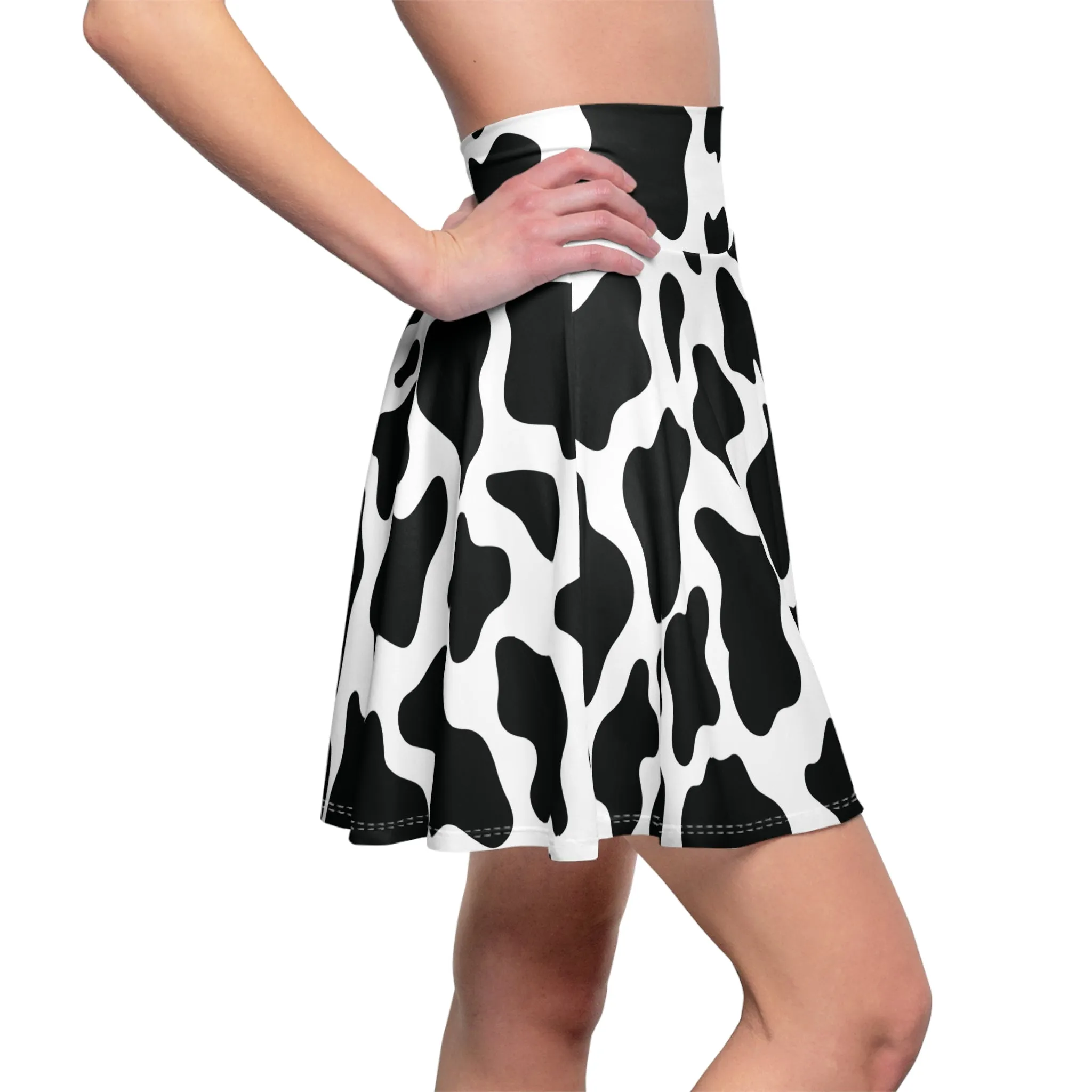 Cow Print Swing Skirt
