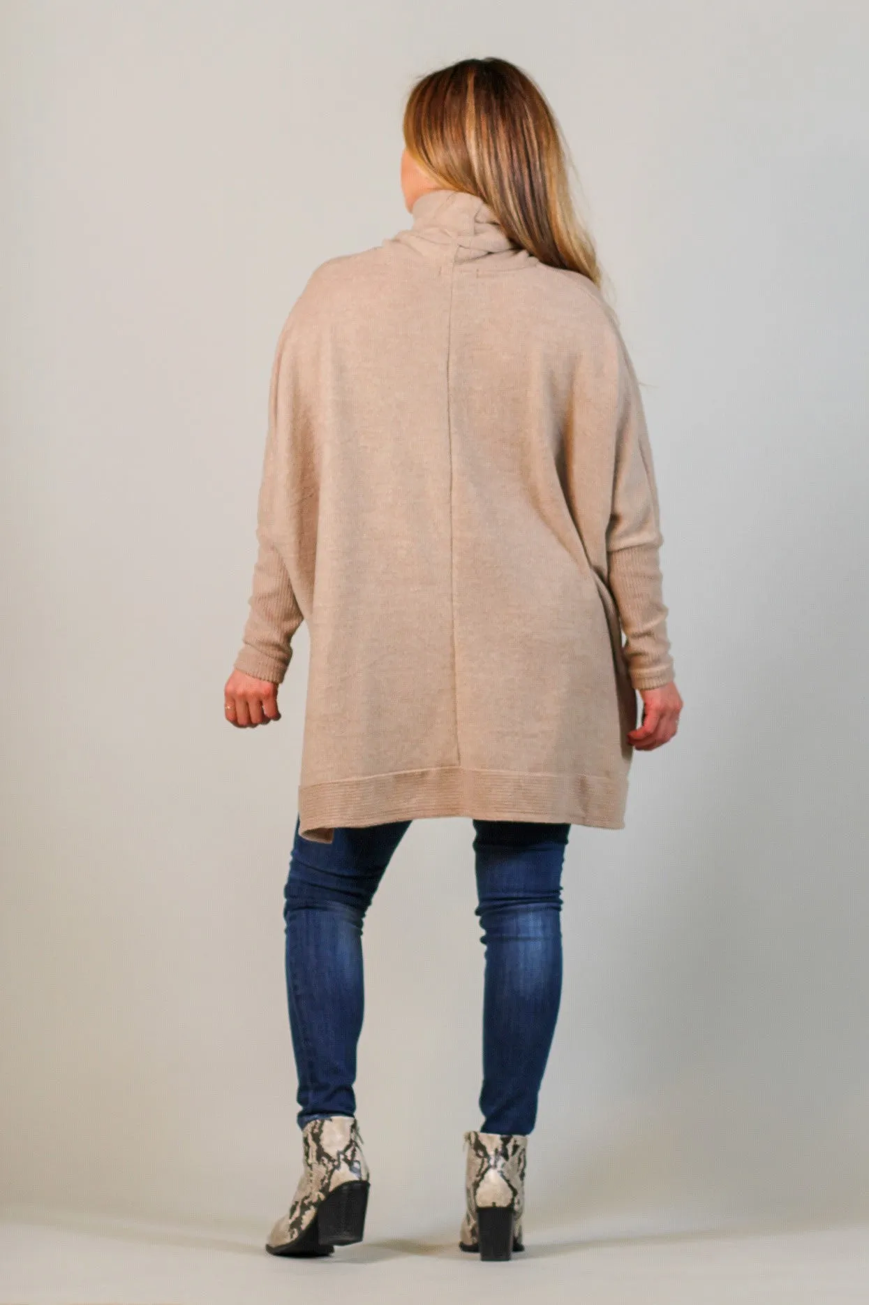 Cowl Turtleneck Sweater Top