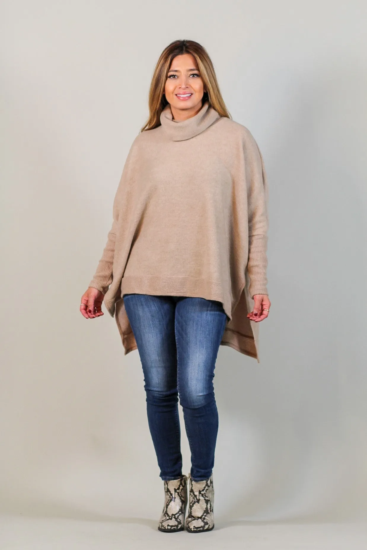 Cowl Turtleneck Sweater Top