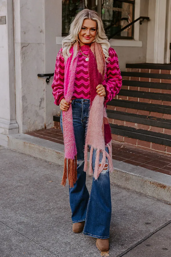 Cozier Than Most Eyelash Knit Scarf In Blush