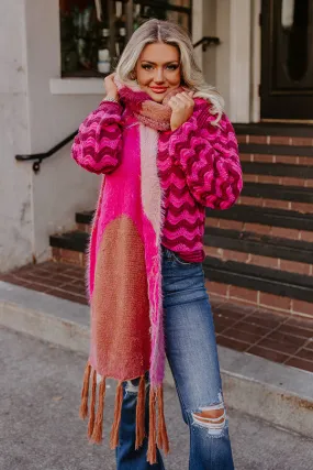 Cozier Than Most Eyelash Knit Scarf In Blush