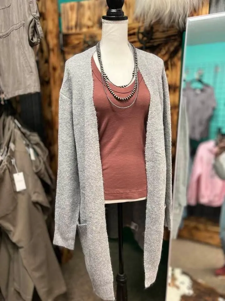 Cozy Knit Cardigan Grey