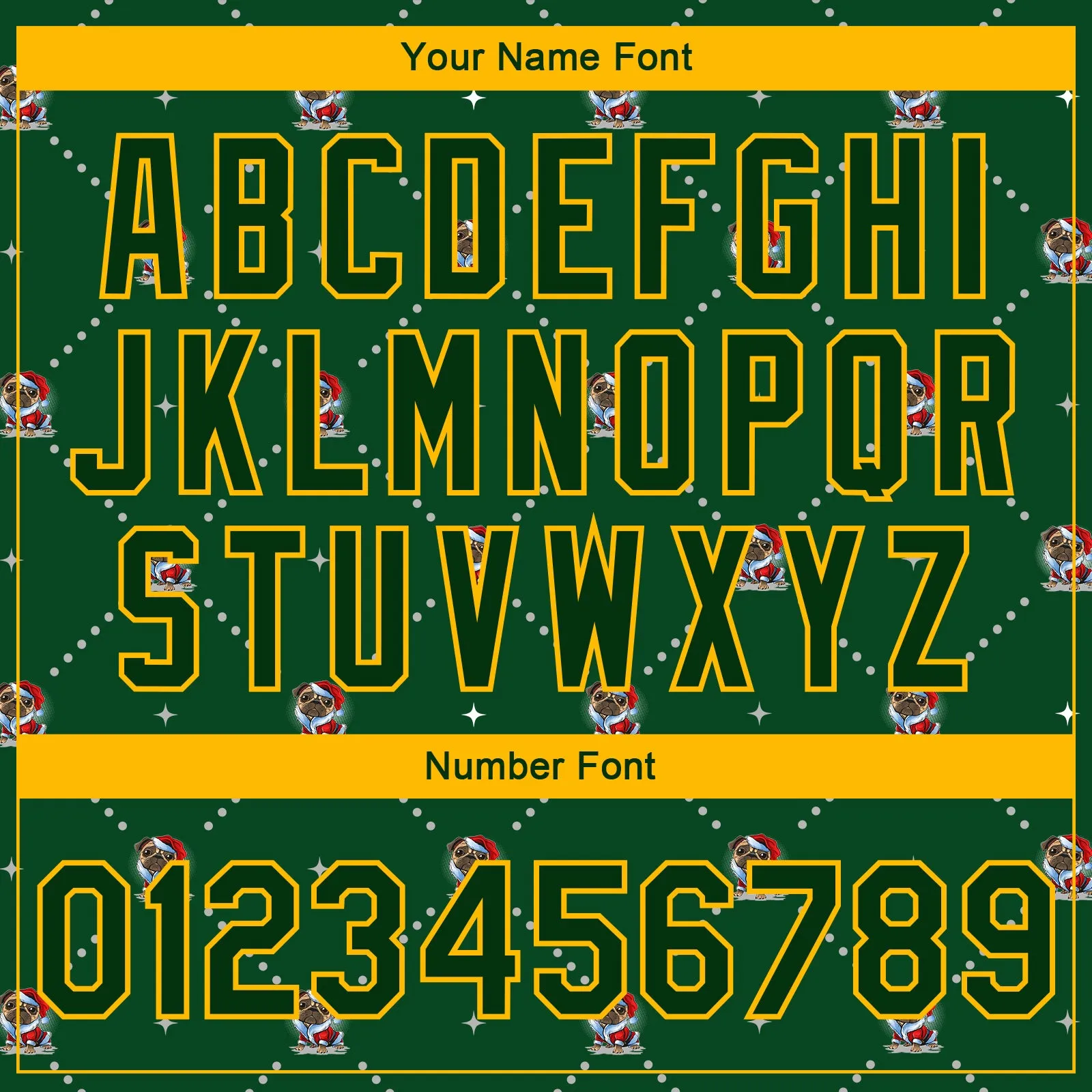 Custom Green Gold Christmas Dog Wearing Santa Claus Costume 3D Bomber Full-Snap Varsity Letterman Jacket