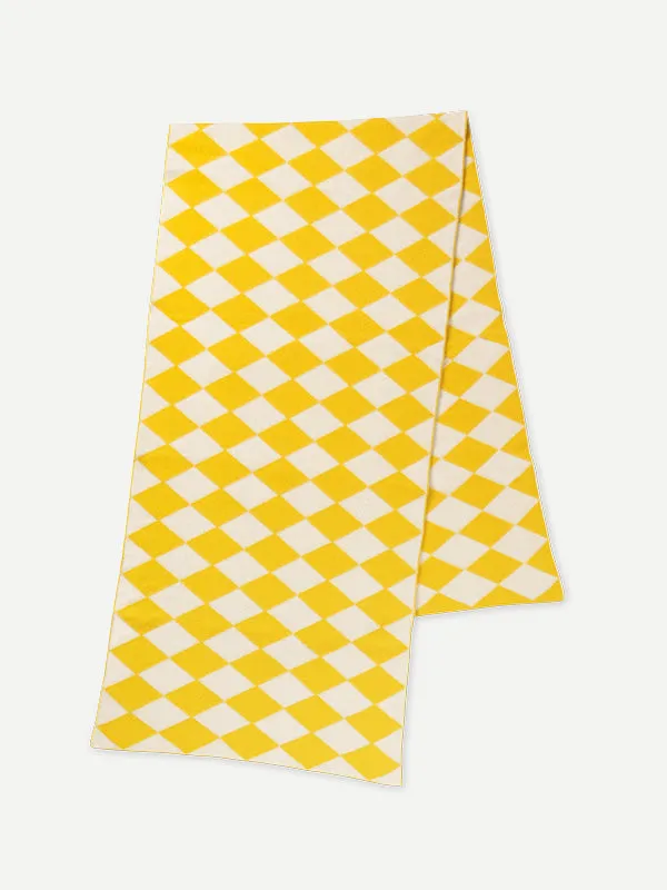 DIAMOND BRUSHED BLANKET SCARF POPPY & OATMEAL