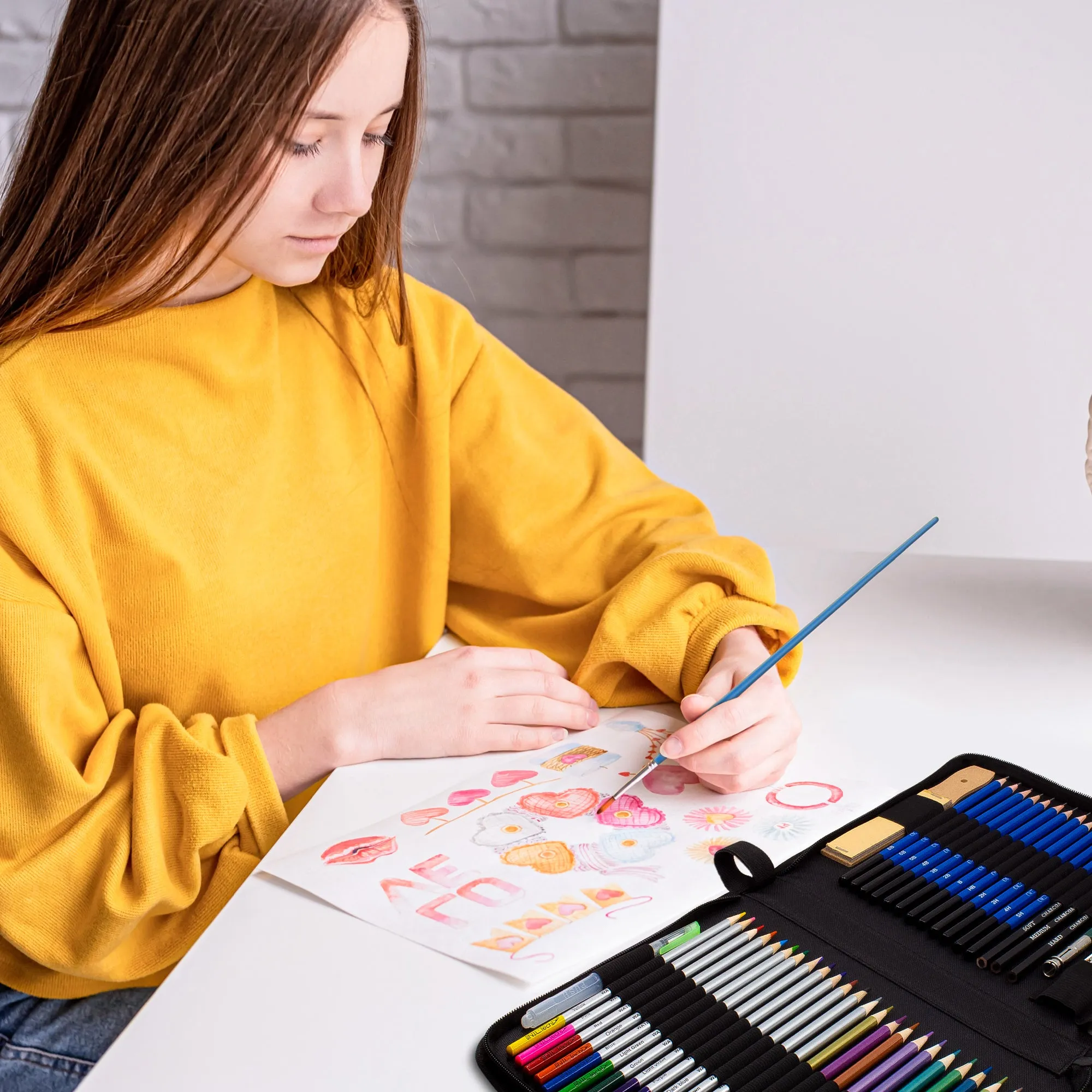 Drawing Pencils Art Set – 55 Watercolor Pencils and Sketching Art Supplies