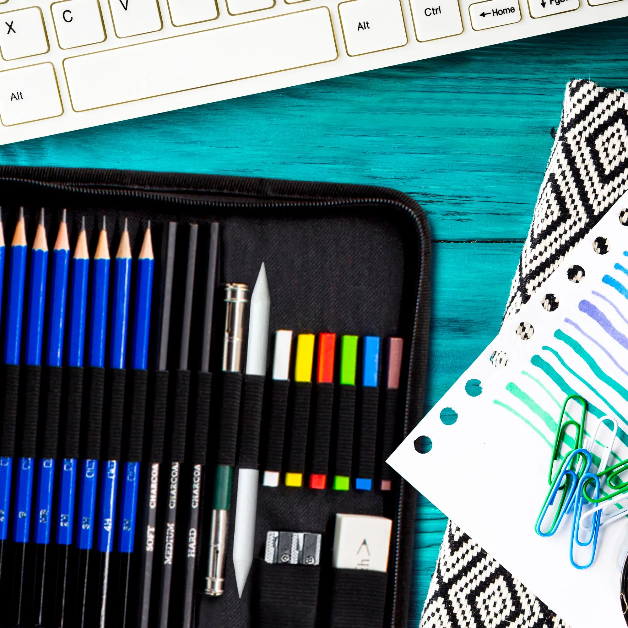 Drawing Pencils Art Set – 55 Watercolor Pencils and Sketching Art Supplies