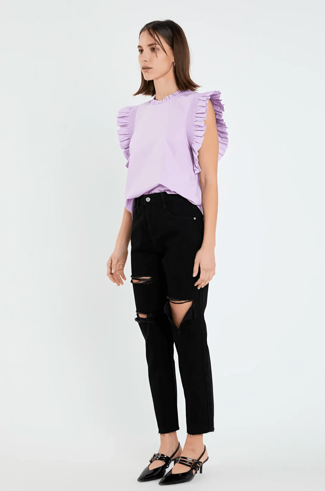 English Factory Pop It Ruffle Top