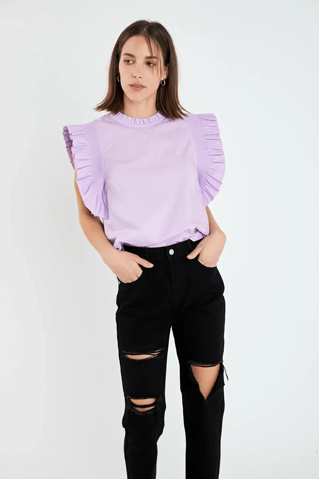 English Factory Pop It Ruffle Top