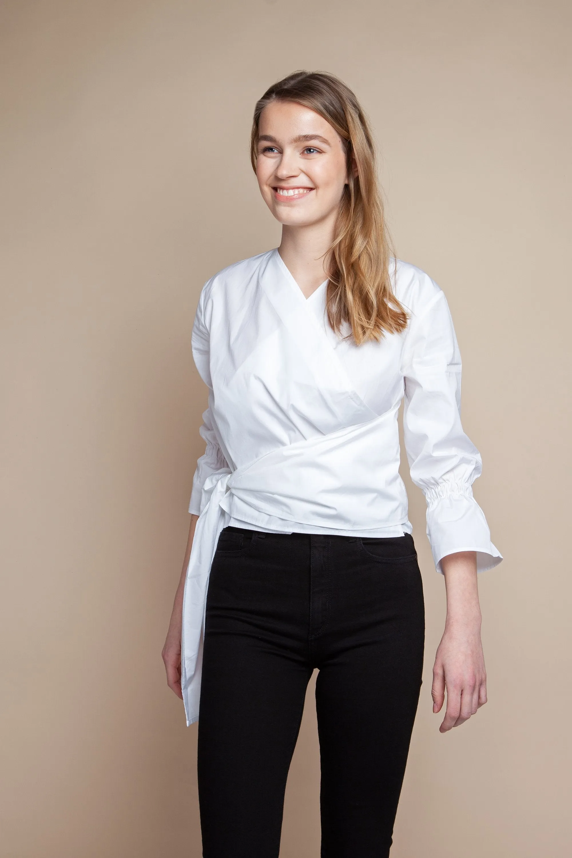 esra wrap top white
